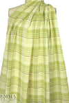 NY designer cotton gauze lemon grass plaid