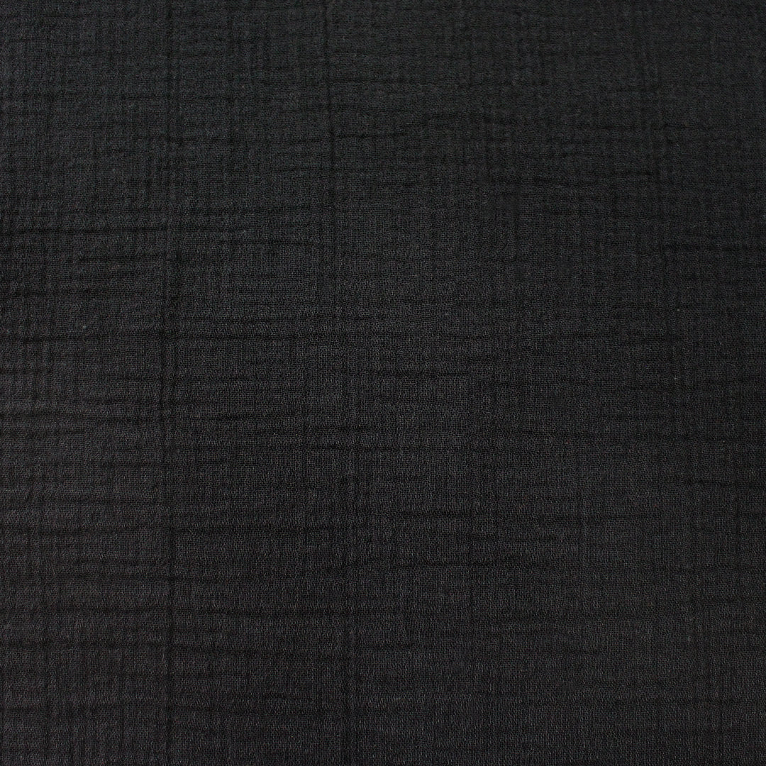 MTM organic cotton crinkle double gauze - black 1.4 yd
