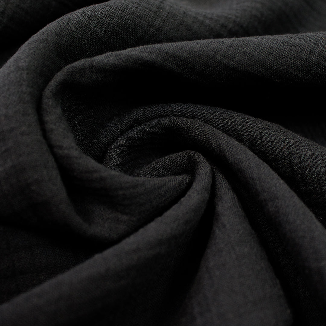 MTM organic cotton crinkle double gauze - black 1.4 yd