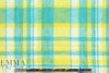 NY designer cotton gauze turquoise/lemon plaid