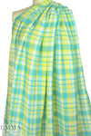 NY designer cotton gauze turquoise/lemon plaid