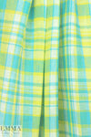NY designer cotton gauze turquoise/lemon plaid