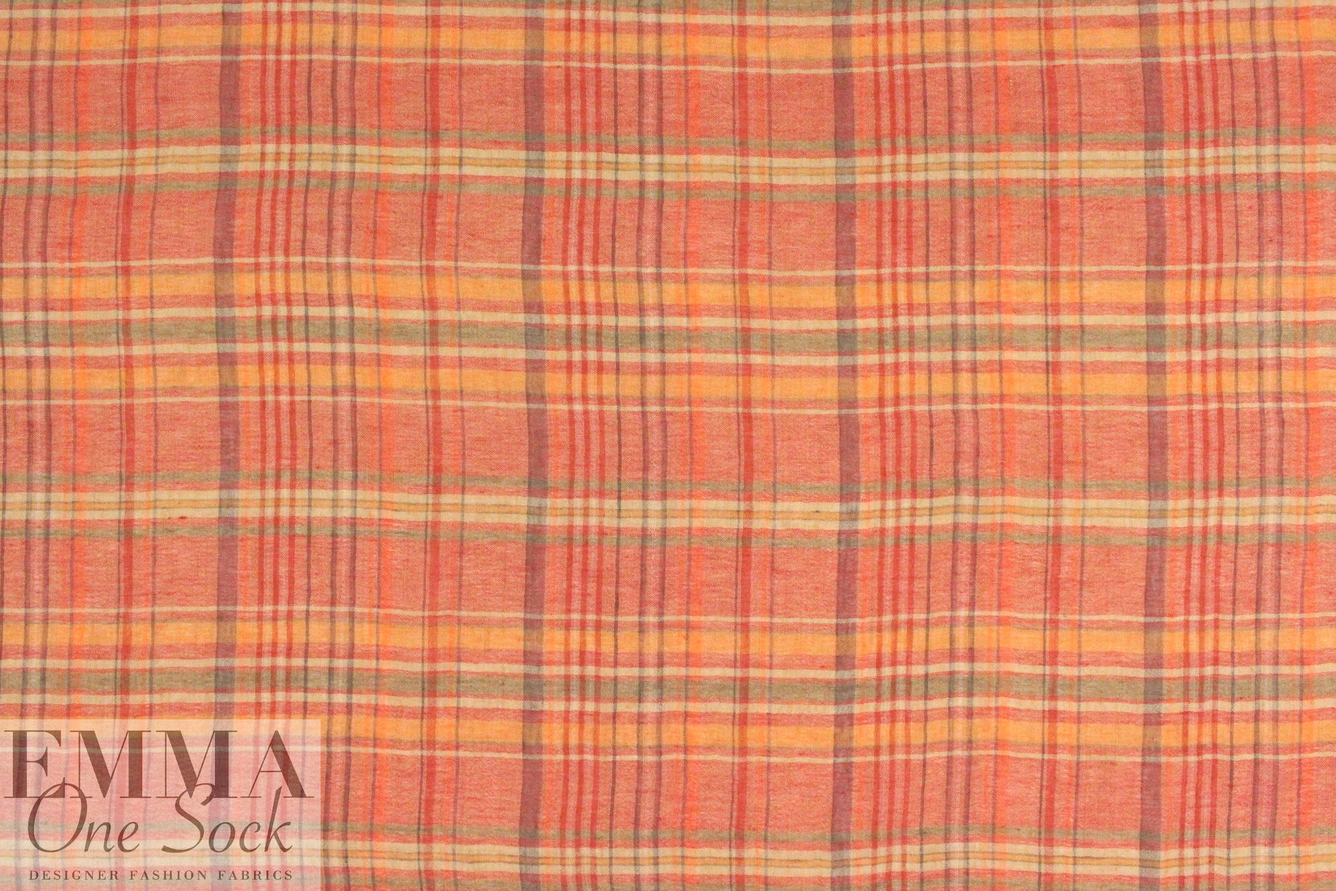 NY designer cotton gauze spice tones plaid