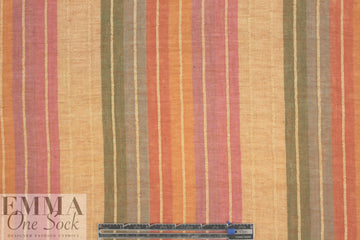 NY designer linen/cotton gauzey spice stripe .95 yds