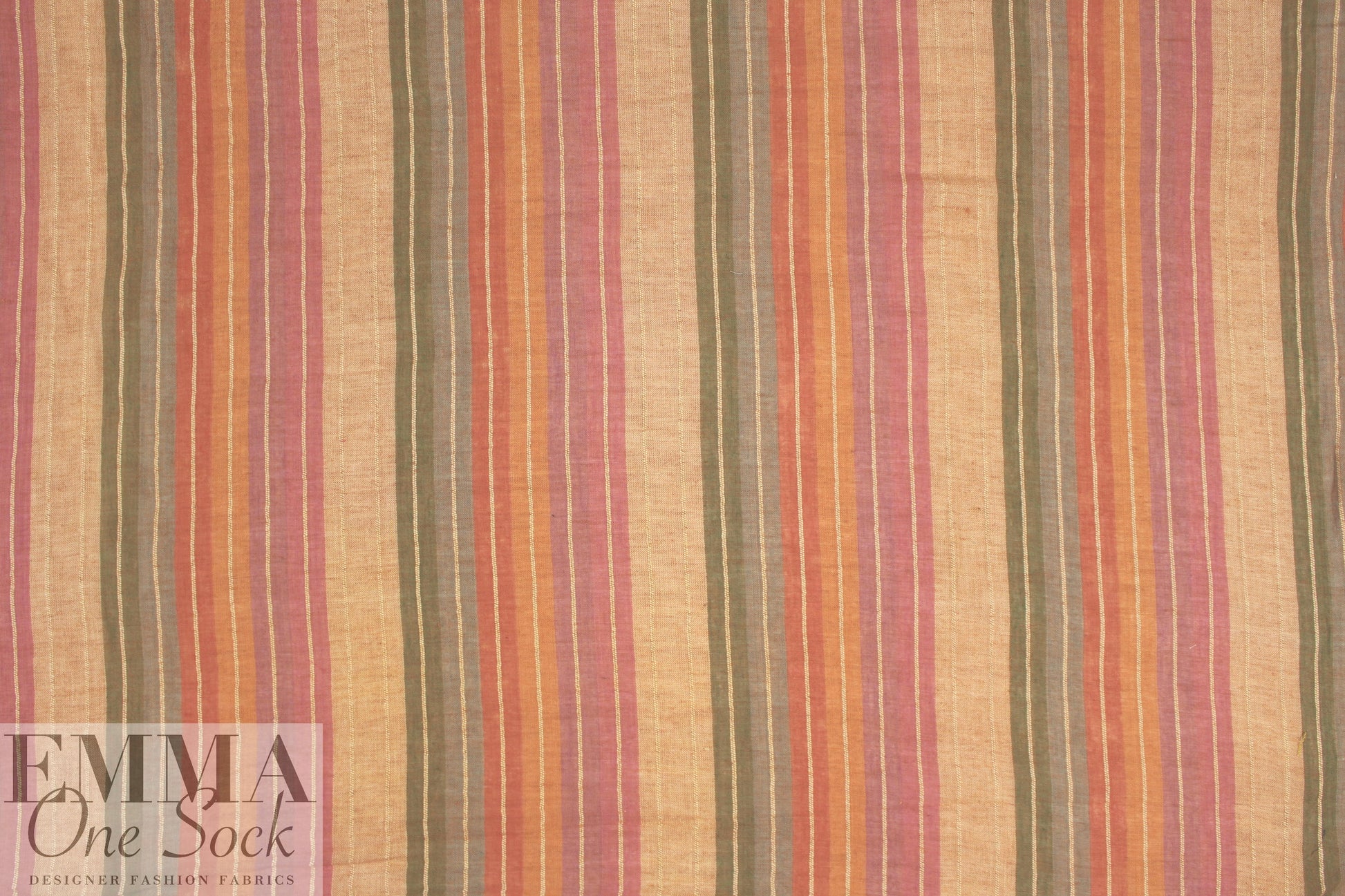 NY designer linen/cotton gauzey spice stripe