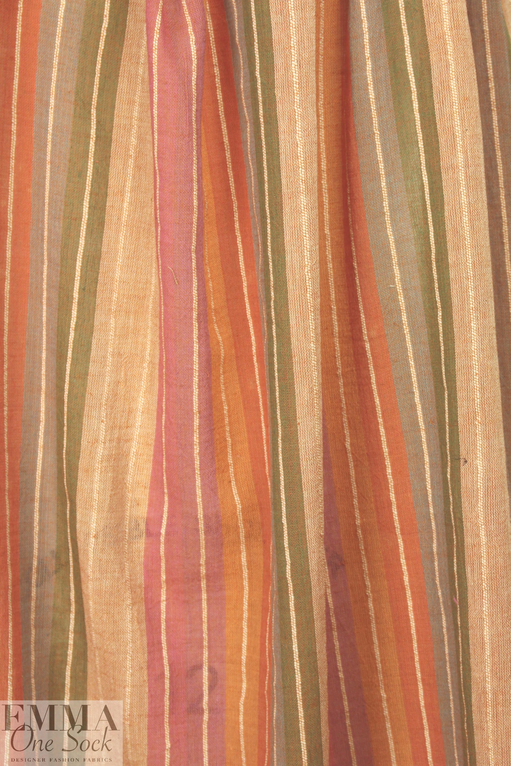 NY designer linen/cotton gauzey spice stripe