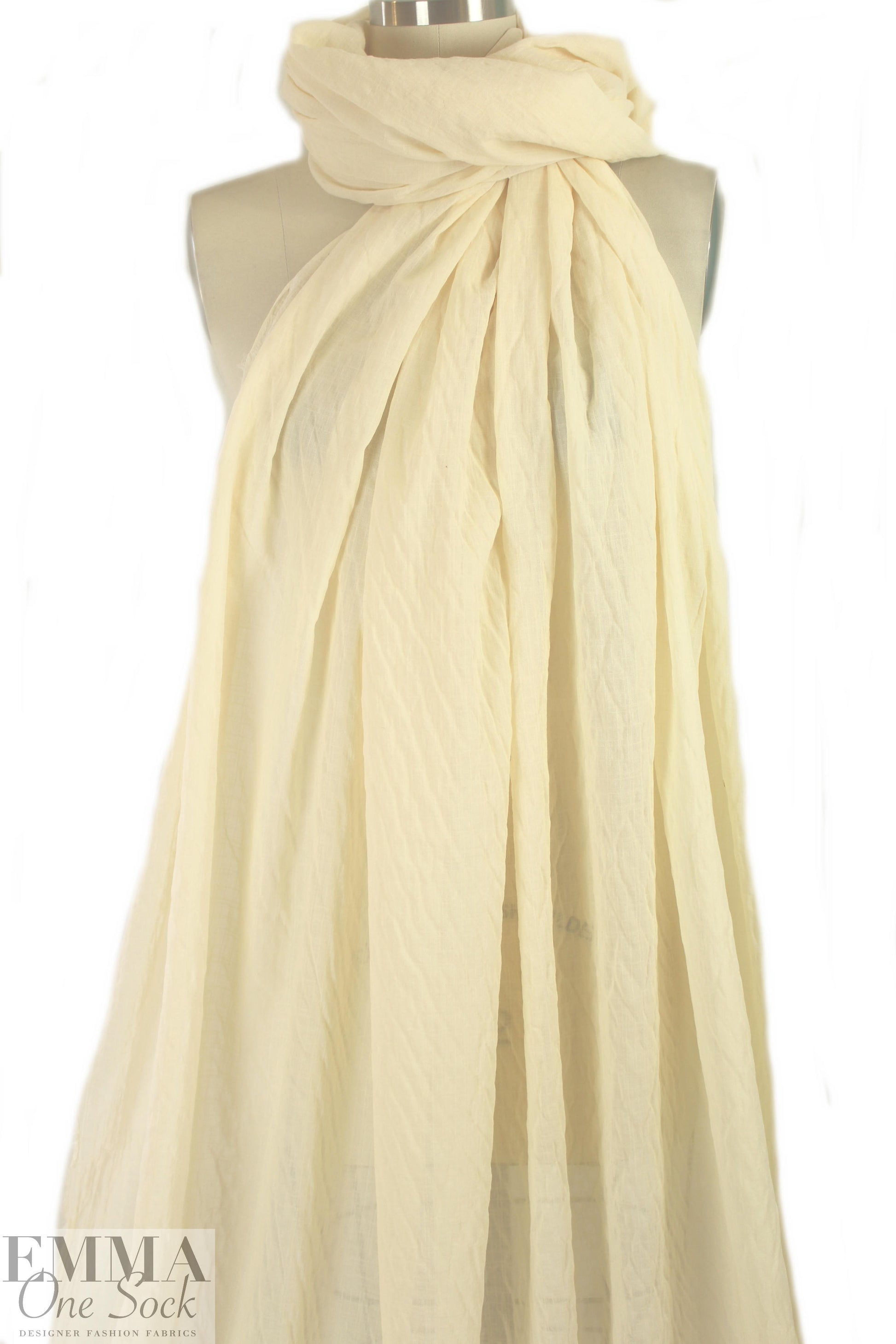 NY designer boho grid stretch cotton voile - butter
