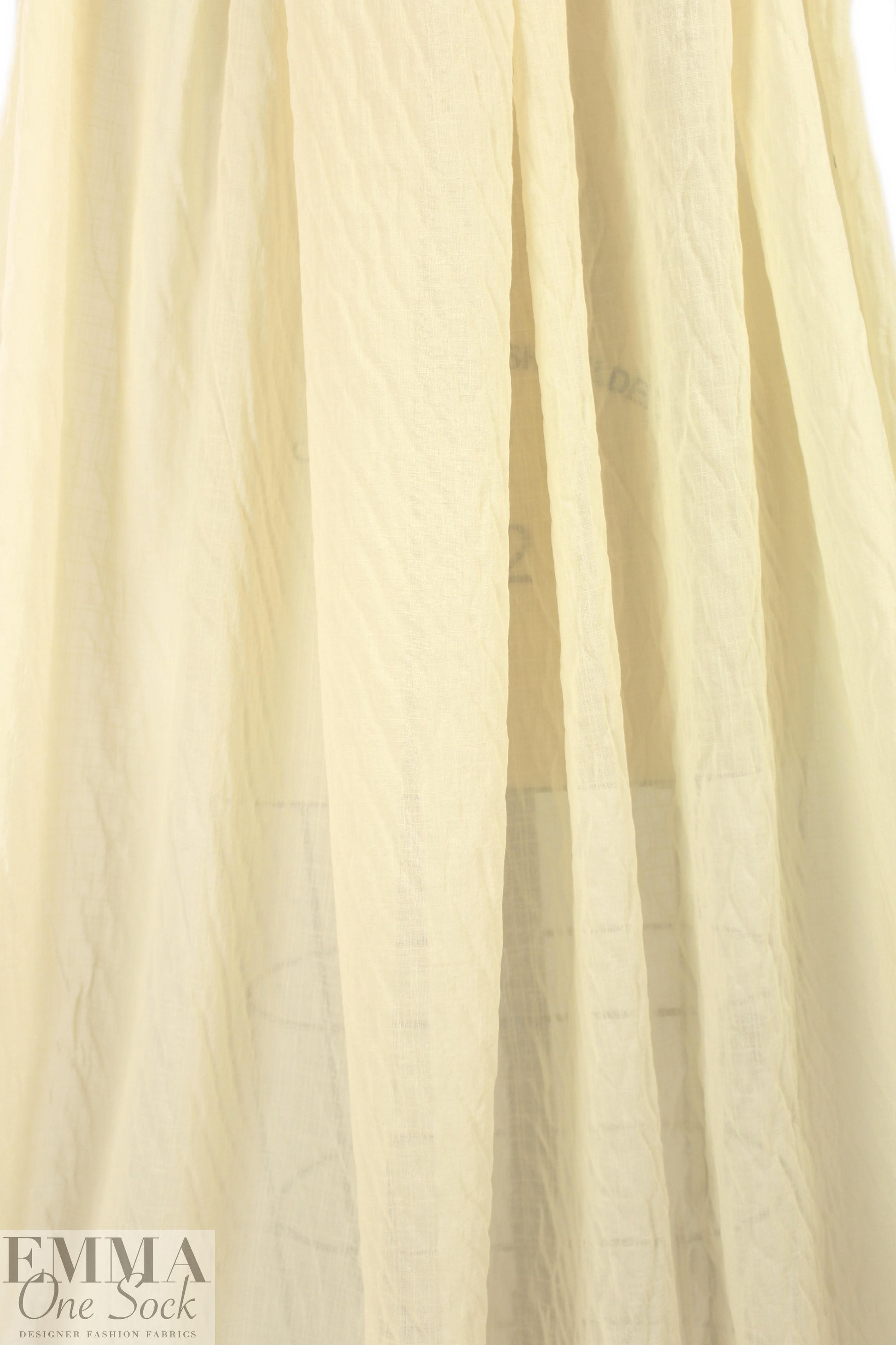 NY designer boho grid stretch cotton voile - butter 1 yard