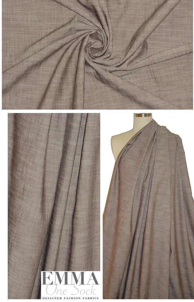 NY designer stretch crosshatch denim - chocolate/ivory 1.625 yd