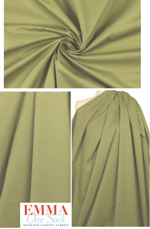 Italian cotton jacketwear - moss 1.25 yds