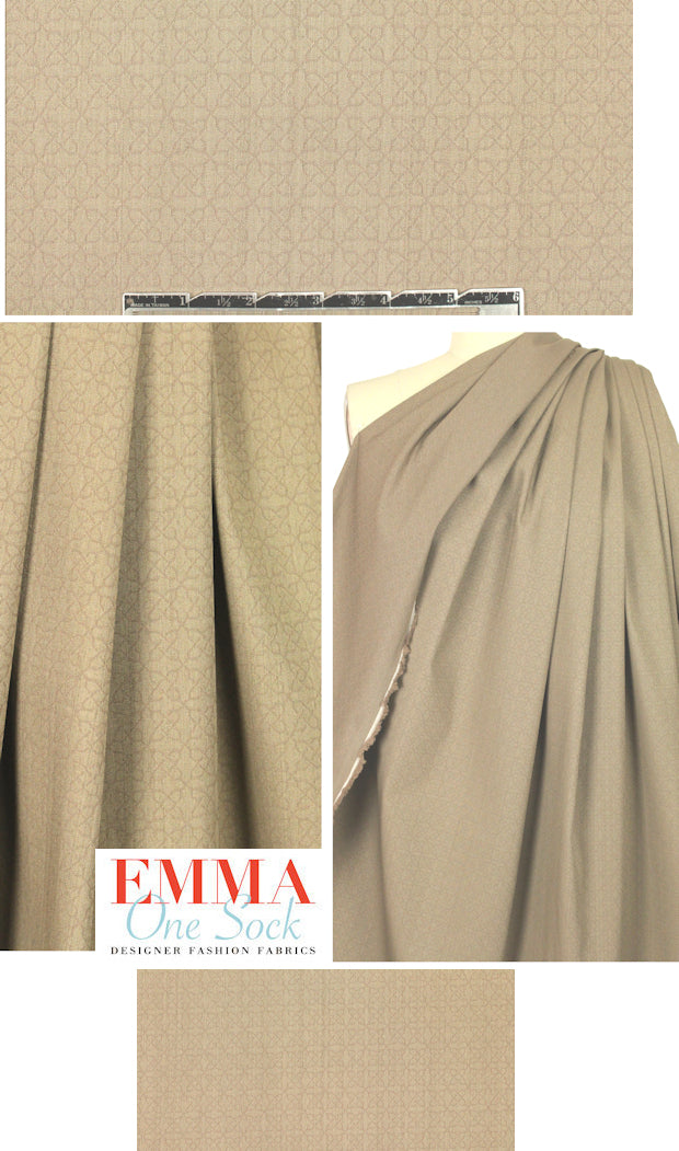 Italian subtle graphic stretch jacquard - taupe