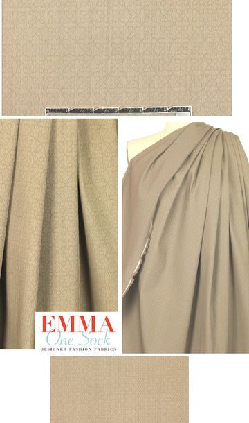 Italian subtle graphic stretch jacquard - taupe 1.875 yd