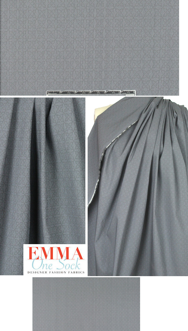 Italian subtle graphic stretch jacquard - graphite