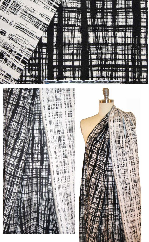 famous designer reversible stretch jacquard - crosshatch