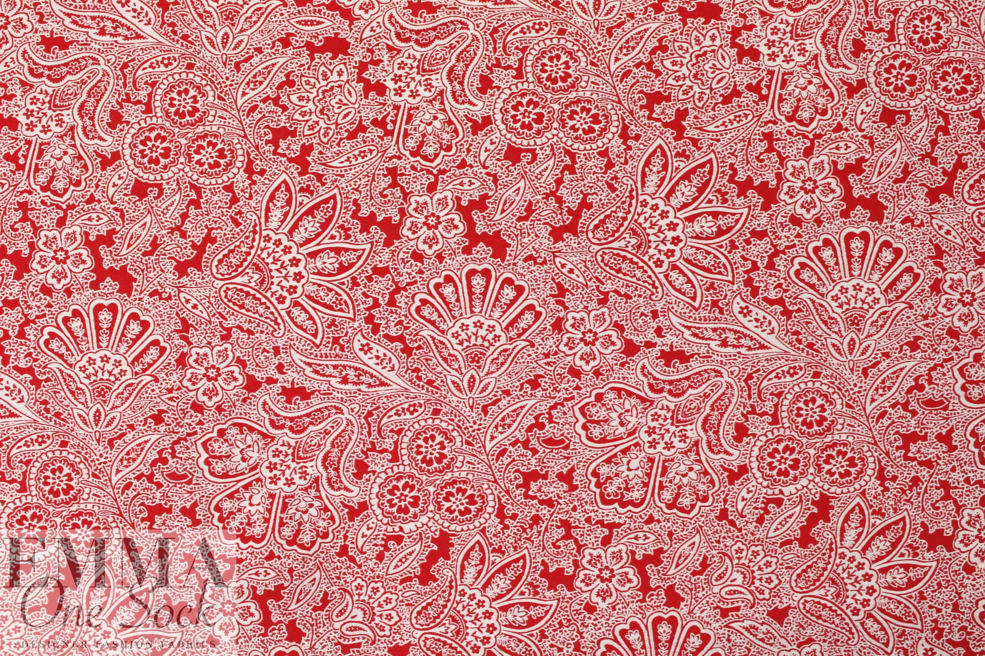 famous designer reversible cotton jacquard - red
