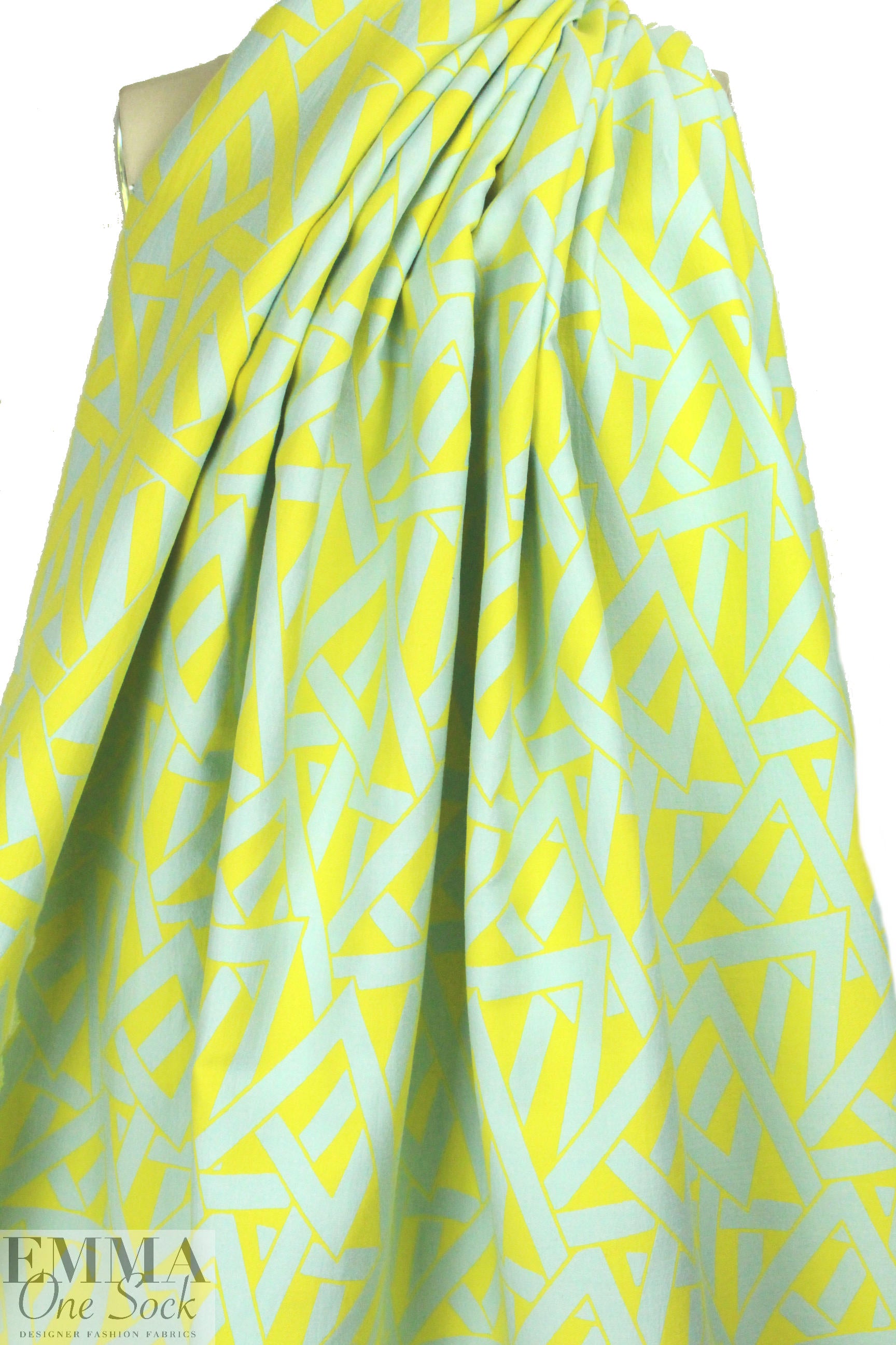 famous designer cotton blend 'angles' reversible jacquard