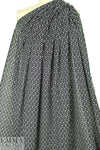 NY designer black/sky floral cotton jacquard