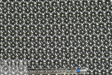 NY designer black/yellow floral cotton jacquard