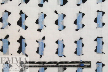 NY designer edgy graphic printed cotton jacquard