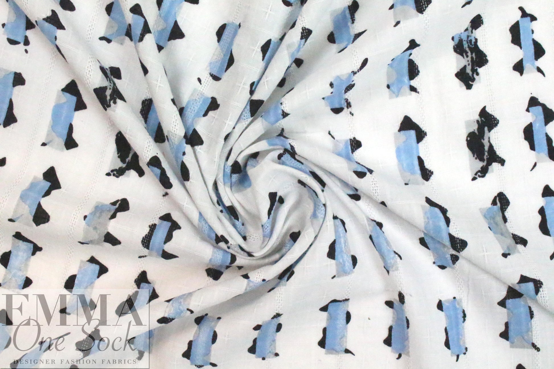 NY designer edgy graphic printed cotton jacquard