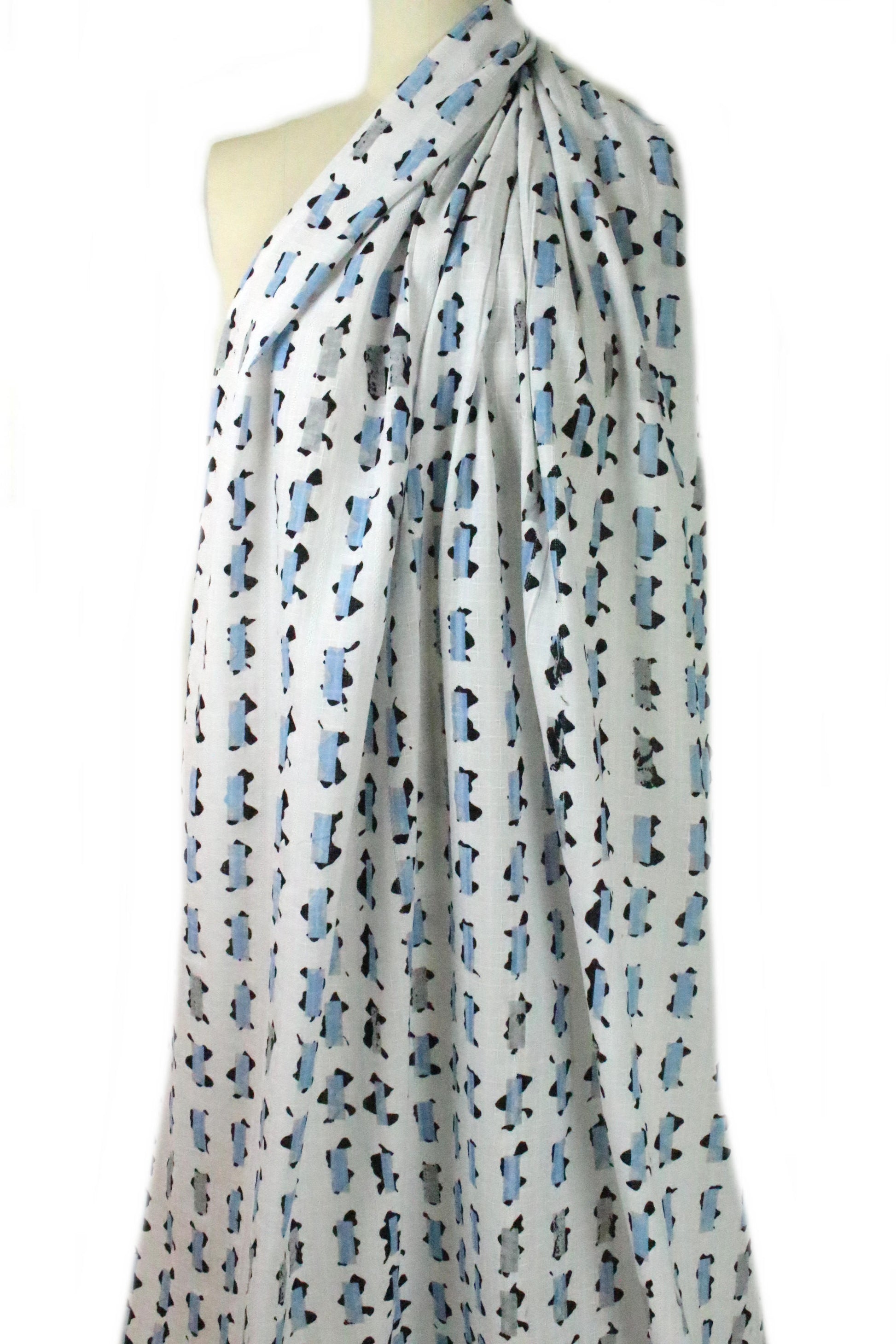 NY designer edgy graphic printed cotton jacquard