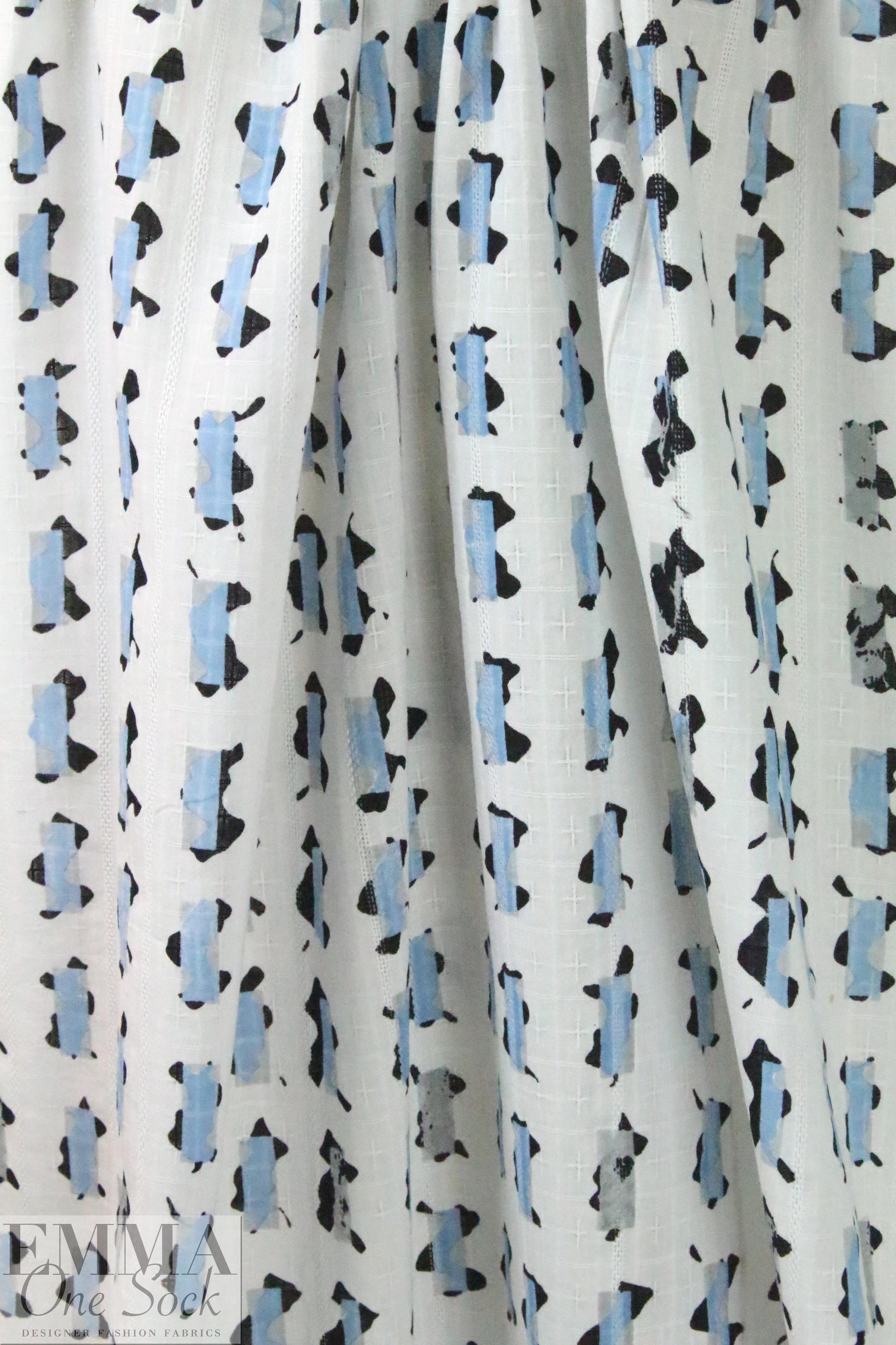 NY designer edgy graphic printed cotton jacquard