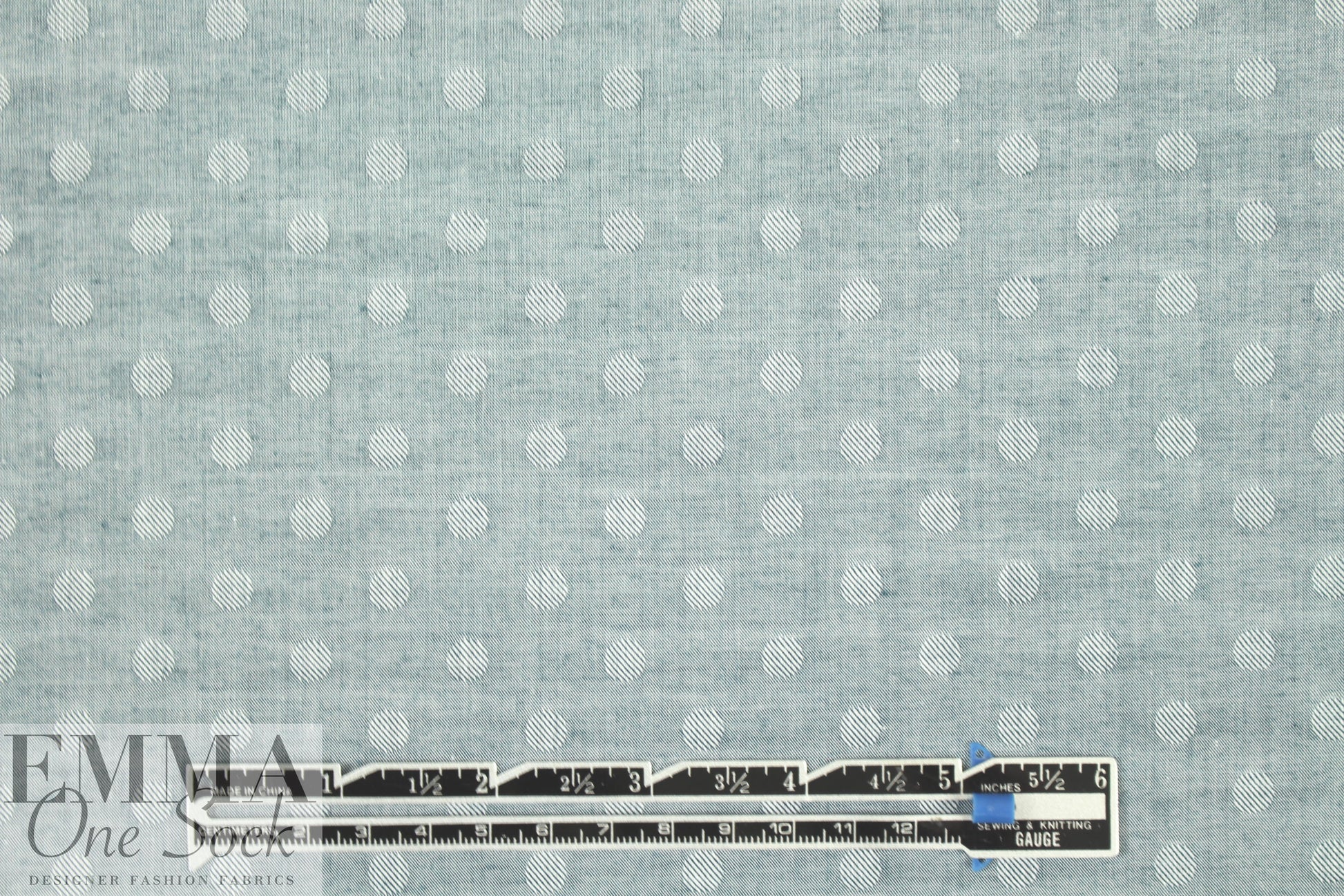 Japanese lightweight cotton jacquard - chambray dot 1.25 yds