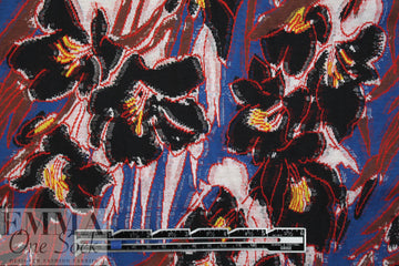 famous designer jacquard knit - red/blue floral 2.5 yds