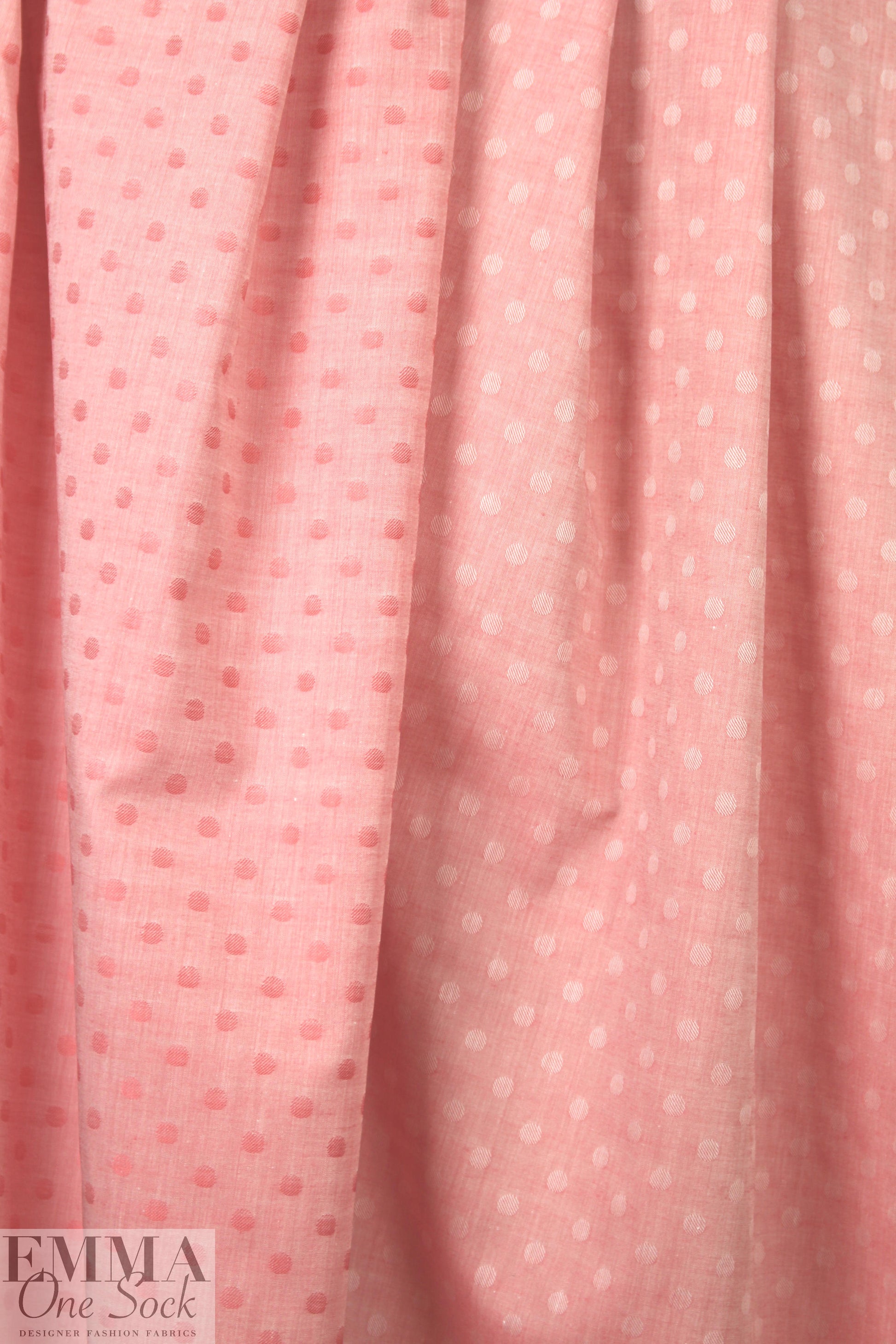Japanese lightweight cotton jacquard - coral dot 1.125 yds