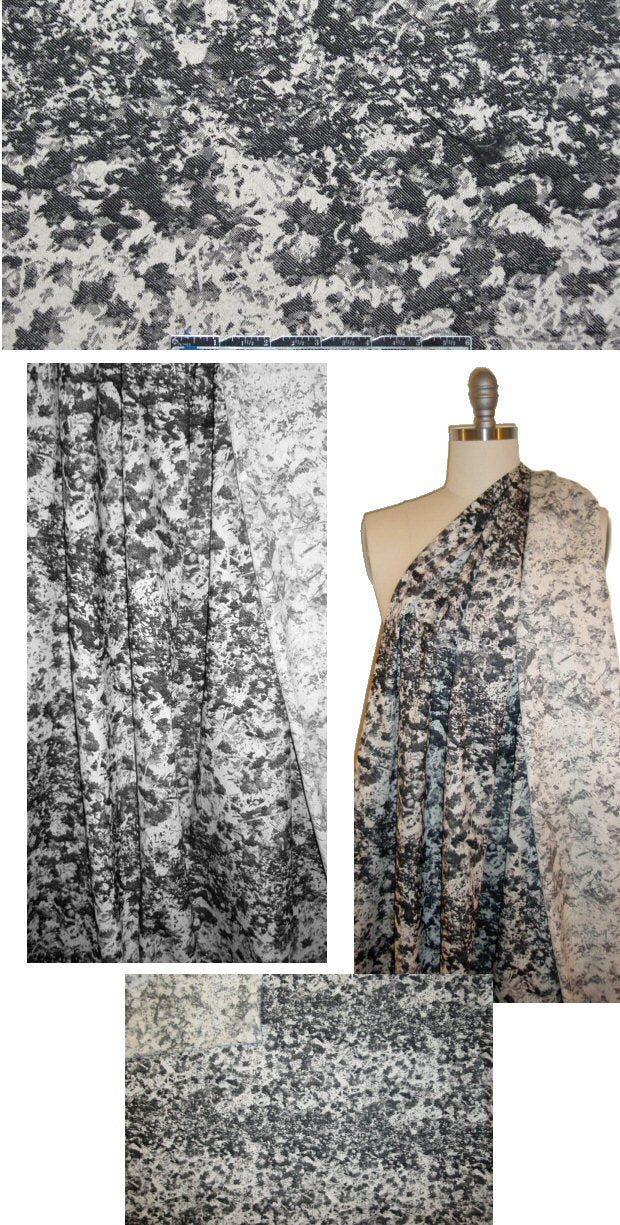 Italian cotton stretch mottled reversible jacquard