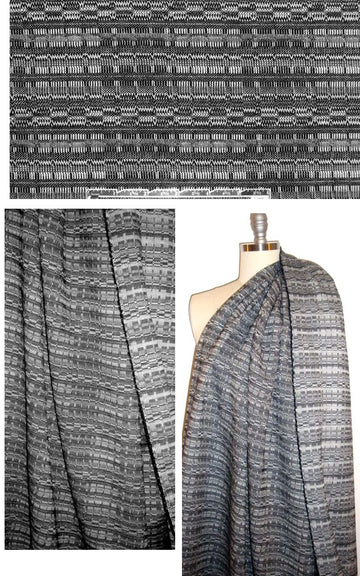 Italian cotton jacquard weave - black/white 1.45 yd