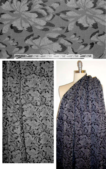 French shades of gray floral stretch cotton jacquard
