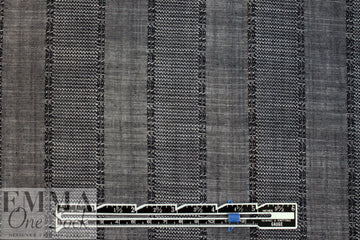 French 'black + white = gray' striped cotton jacquard