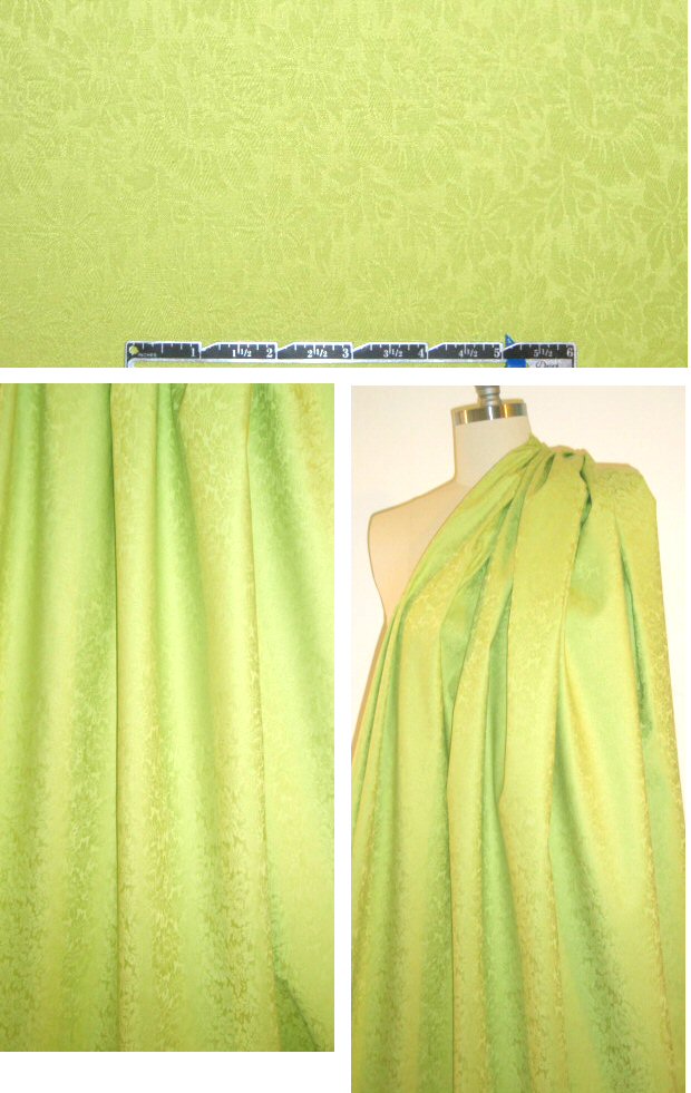 NY designer cotton stretch floral jacquard - spring green