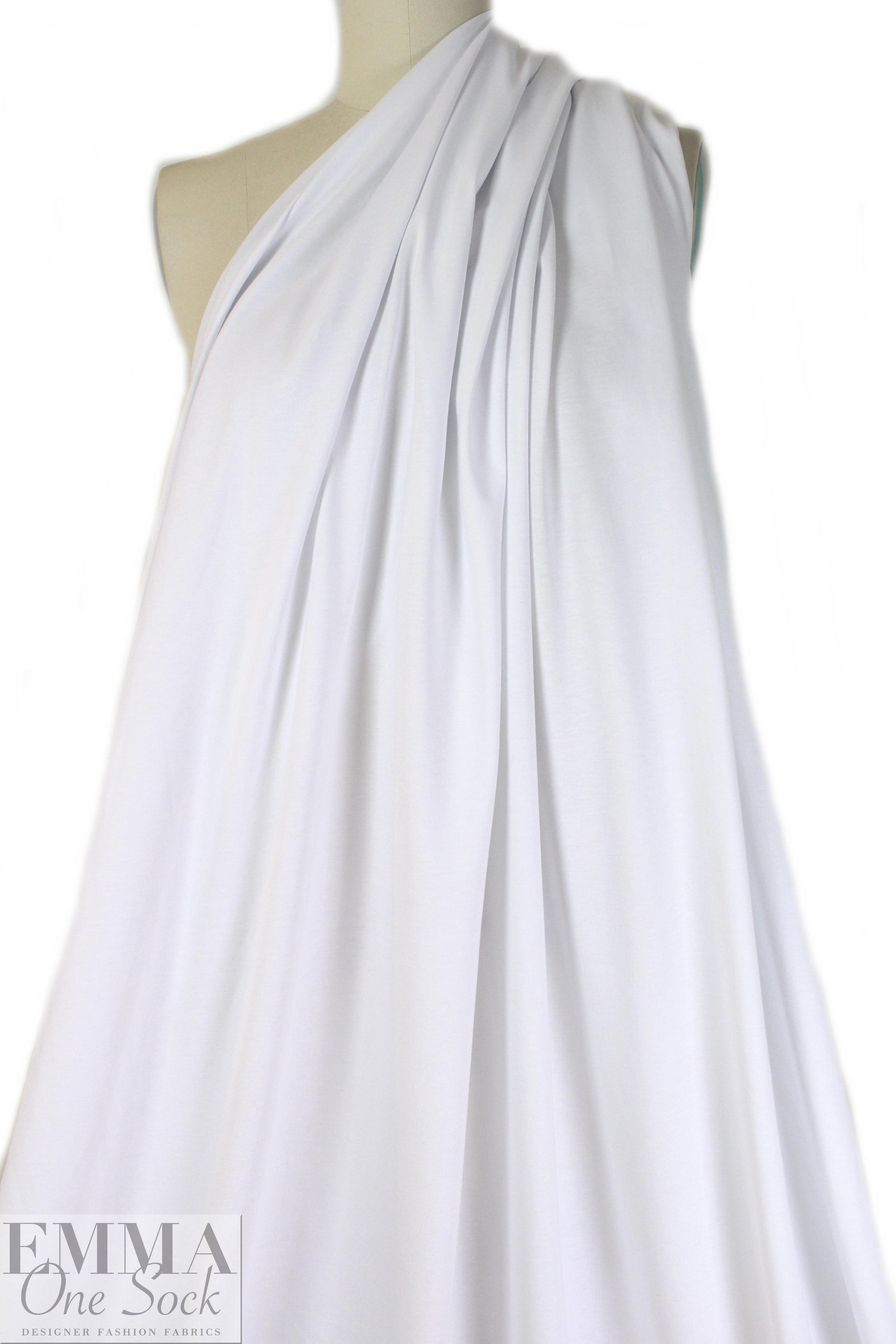100% organic cotton jersey, Oeko-Tex - white .5 yds
