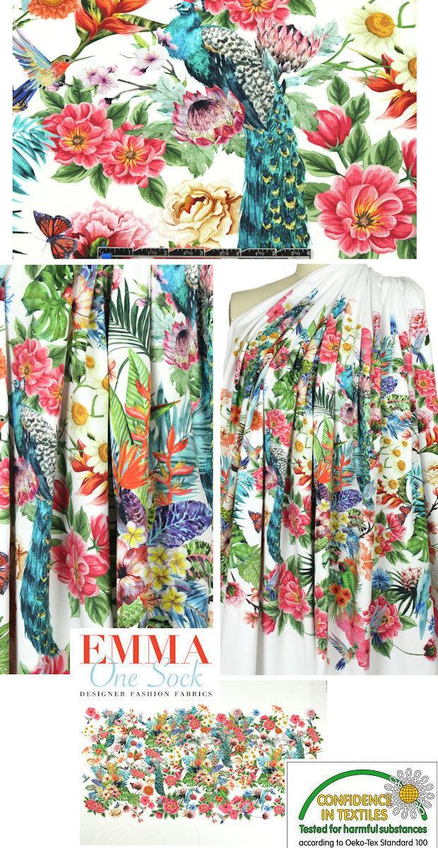 Dutch digital 'hidden fauna' cotton/lycra panel knit