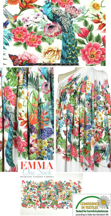 Dutch digital 'hidden fauna' cotton/lycra panel knit