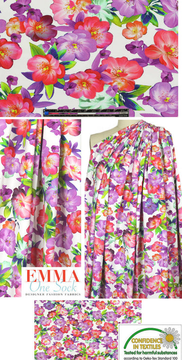 Dutch digital 'flowery clusters' cotton/lycra knit