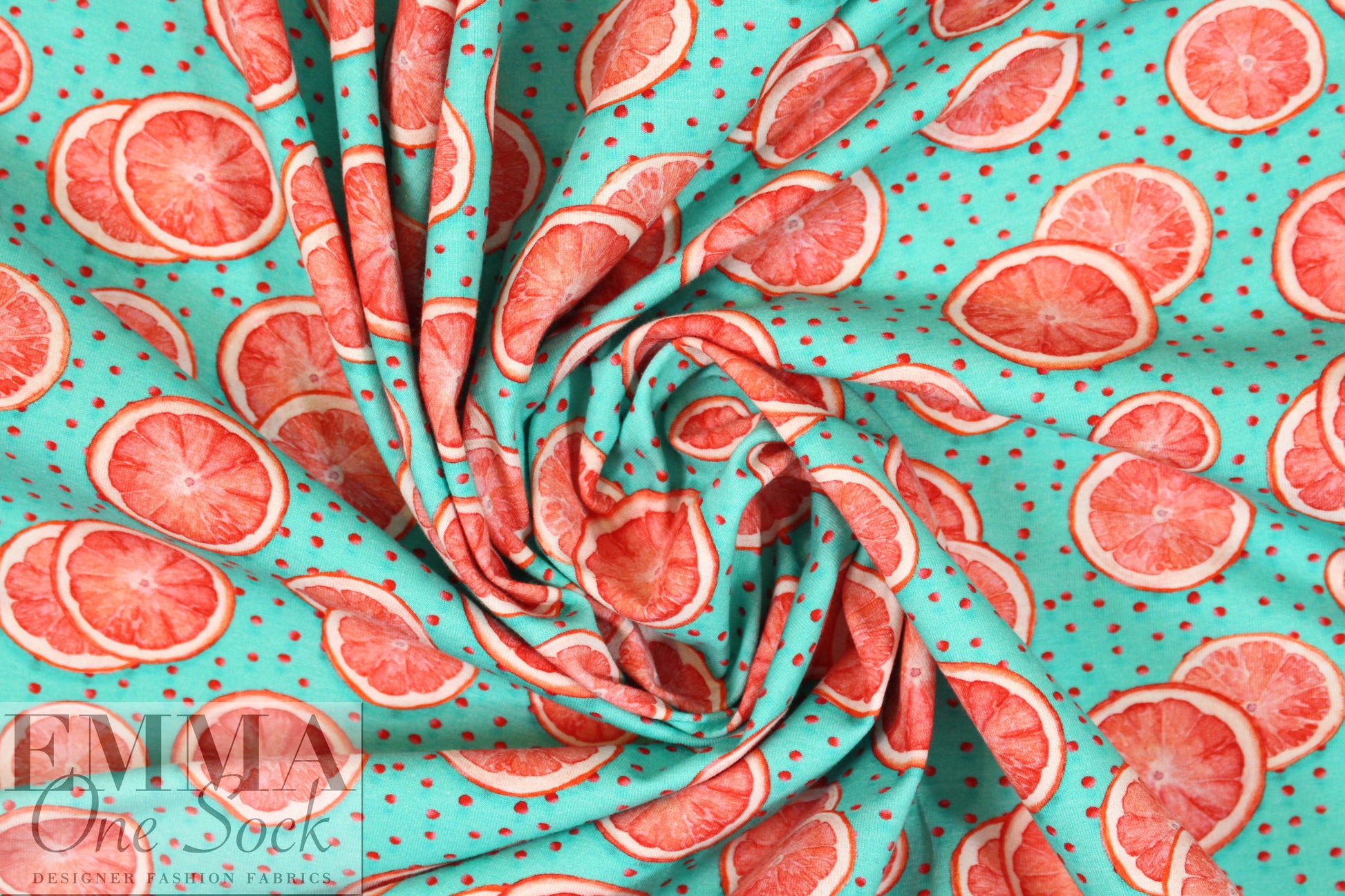 Dutch digital 'citrus treat' knit Oeko-Tex certified .8 yds