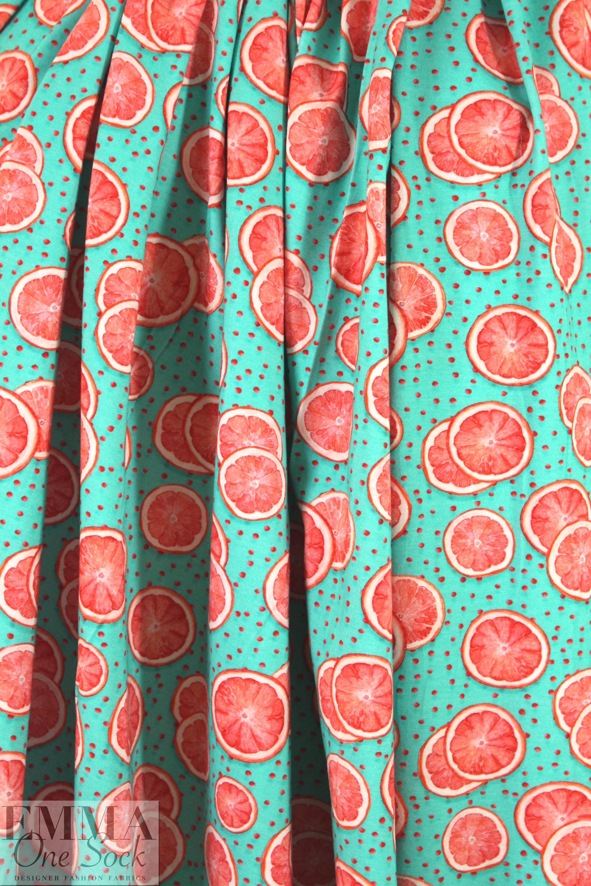 Dutch digital 'citrus treat' knit Oeko-Tex certified