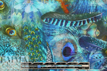 Dutch digital 'peacock plumes' knit Oeko-Tex certified 2.25 yds