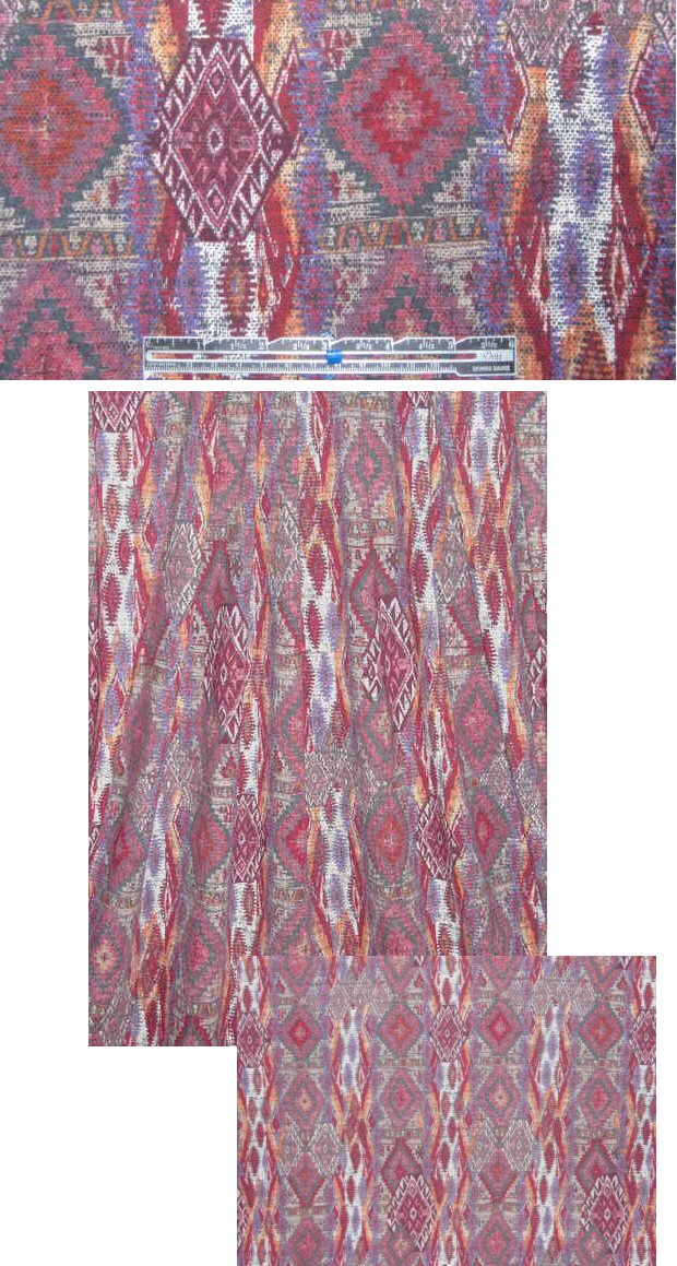 French merlot tribal montage COTTON knit .75 yds