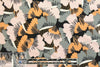 German digital cotton knit - peach/gray stylized floral