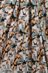 German digital cotton knit - peach/gray stylized floral