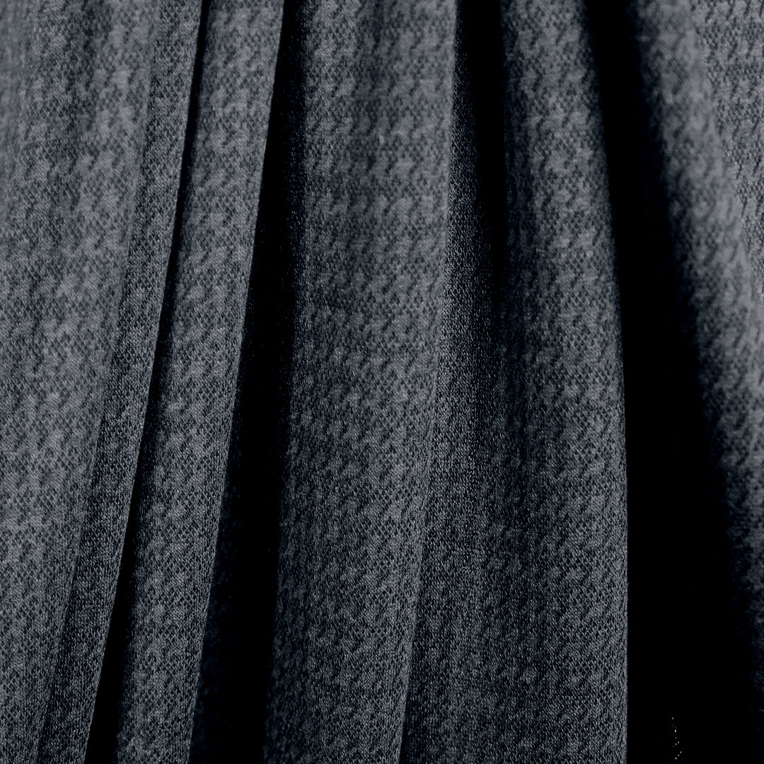 Di0r micro-houndstooth yarn-dyed cotton knit - charcoal/midnight 1.5 yds