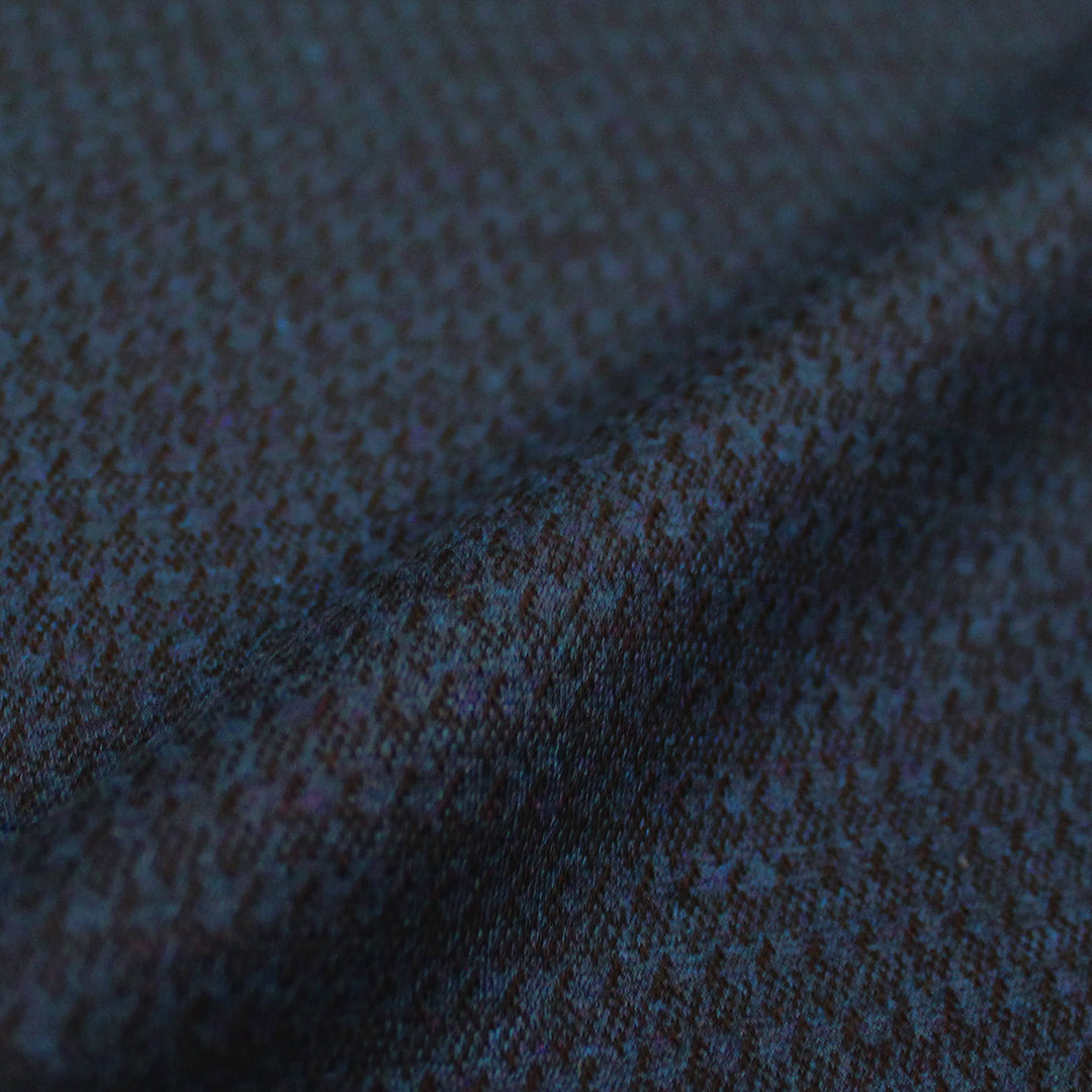 Di0r micro-houndstooth yarn-dyed cotton knit - black/sapphire .625 yds