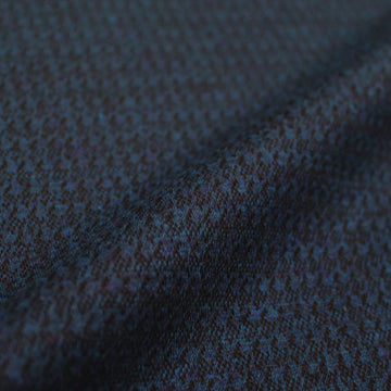 Di0r micro-houndstooth yarn-dyed cotton knit - black/sapphire .625 yds