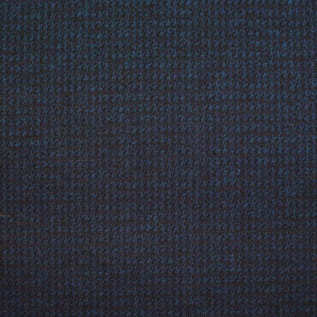 Di0r micro-houndstooth yarn-dyed cotton knit - black/sapphire .625 yds