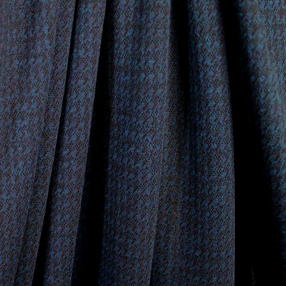 Di0r micro-houndstooth yarn-dyed cotton knit - black/sapphire 1.33 yds