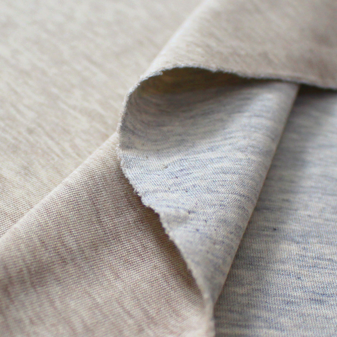 Ch. Di0r interlock cotton knit - heather gray/oatmeal .75 yds